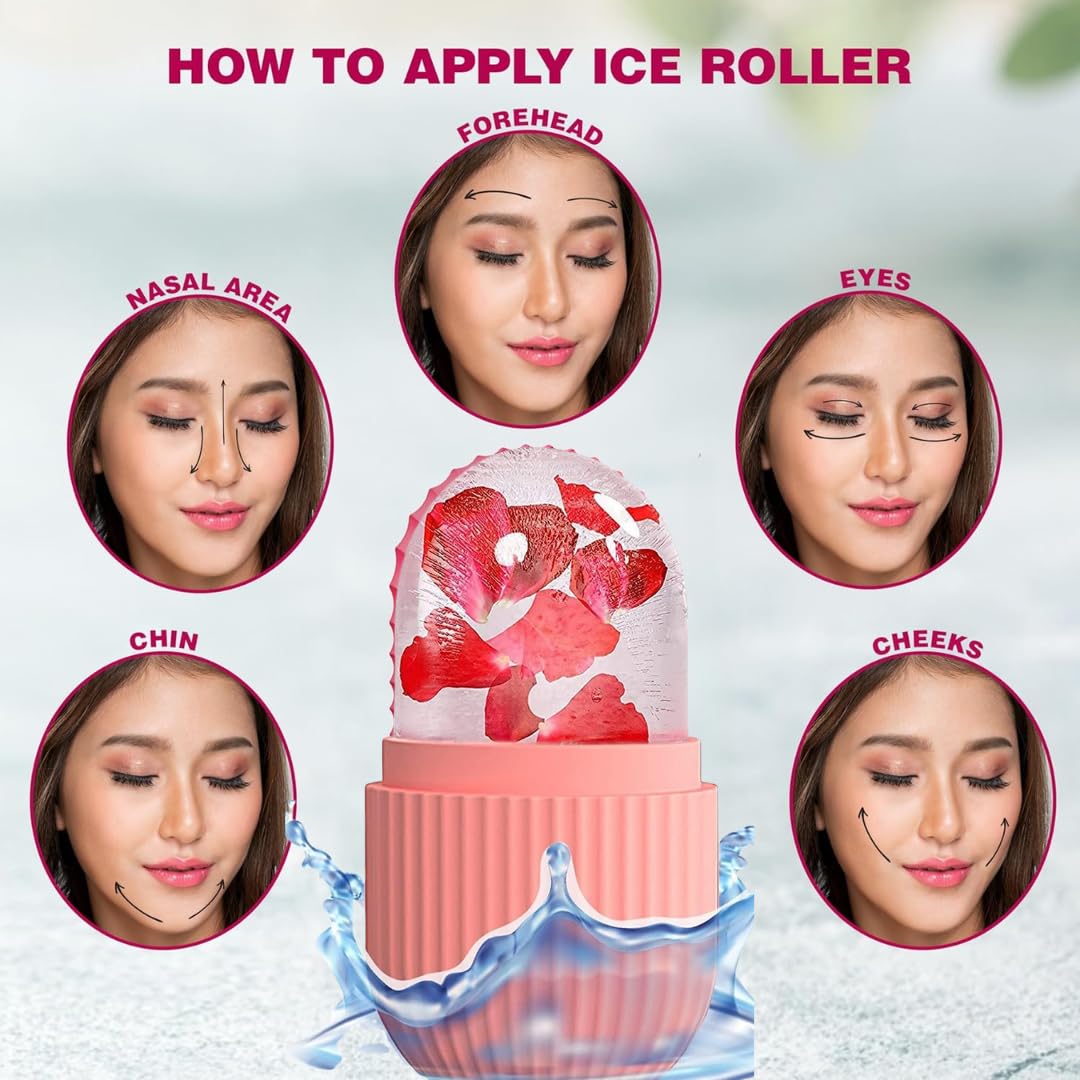 ANTIL'S Face Ice Roller for Men & Women – Reusable & Unbreakable Face Massager for Glowing Skin, Puffy Eyes & Relaxation – Ice Cube Roller for Skin Care (Multicolor)