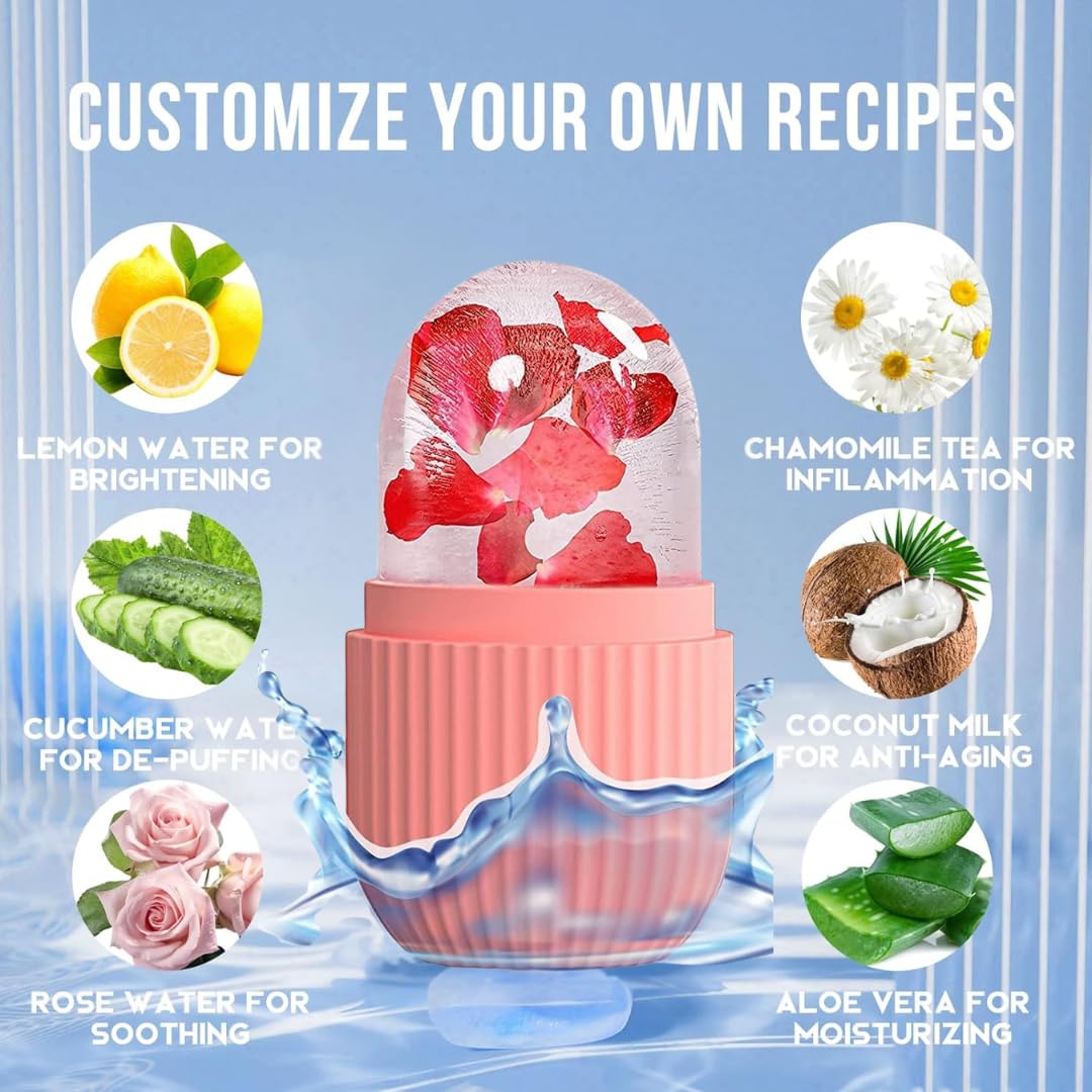 ANTIL'S Face Ice Roller for Men & Women – Reusable & Unbreakable Face Massager for Glowing Skin, Puffy Eyes & Relaxation – Ice Cube Roller for Skin Care (Multicolor)