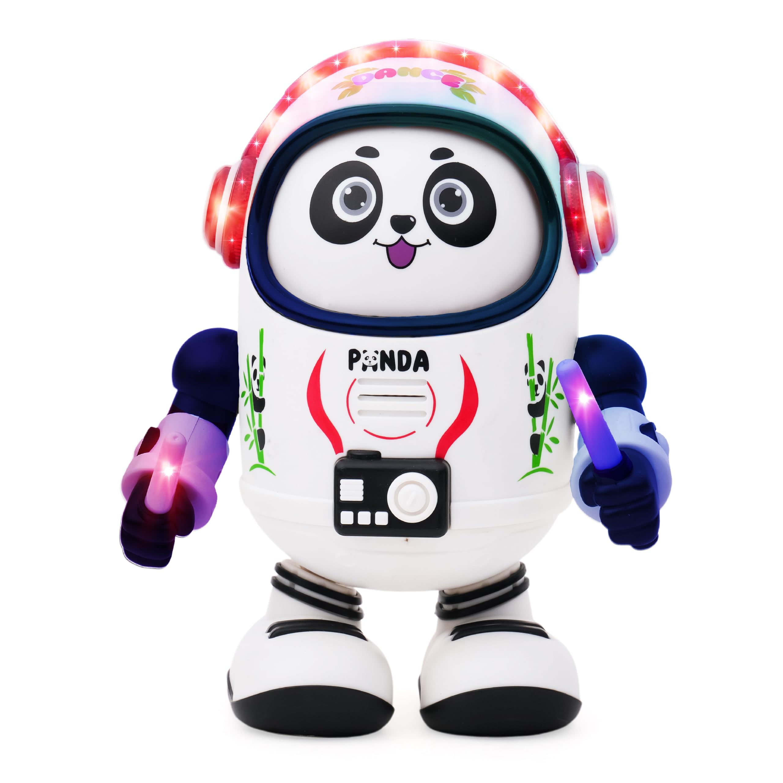 Gooyo GY-3012 Dancing Space Panda Toy with Vibrant Light Effect & Musial Sound | Best Dancing Toy Gifts/Toddlers/Babies/Girls/Boys | White & Black Color, Power Source: 3xAA Battery (Not Included)